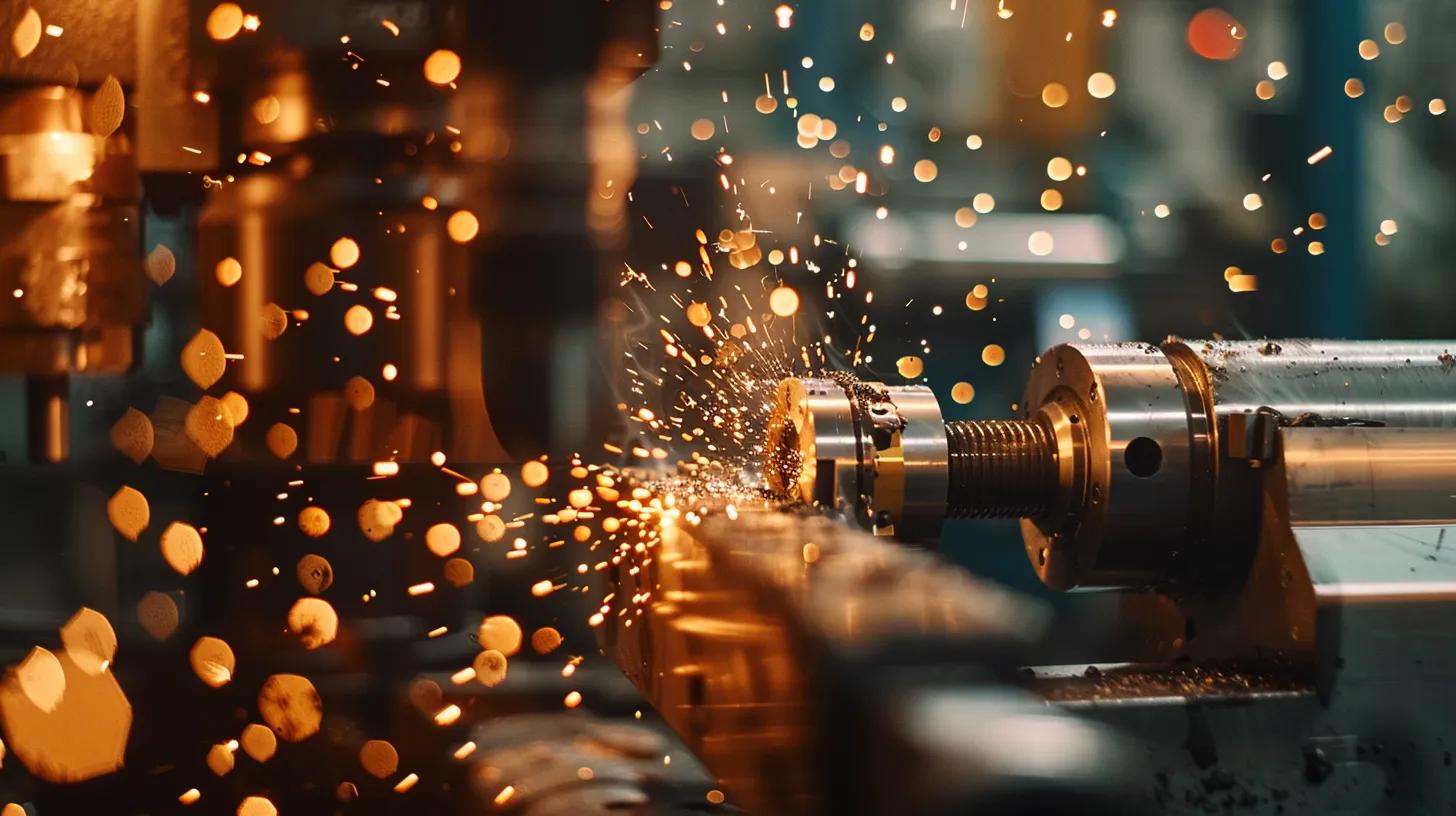 an industrial workshop brimming with precision machinery, tools, and vibrant sparks flying from a cnc milling machine, highlighting the intricate art of local machining services in action.